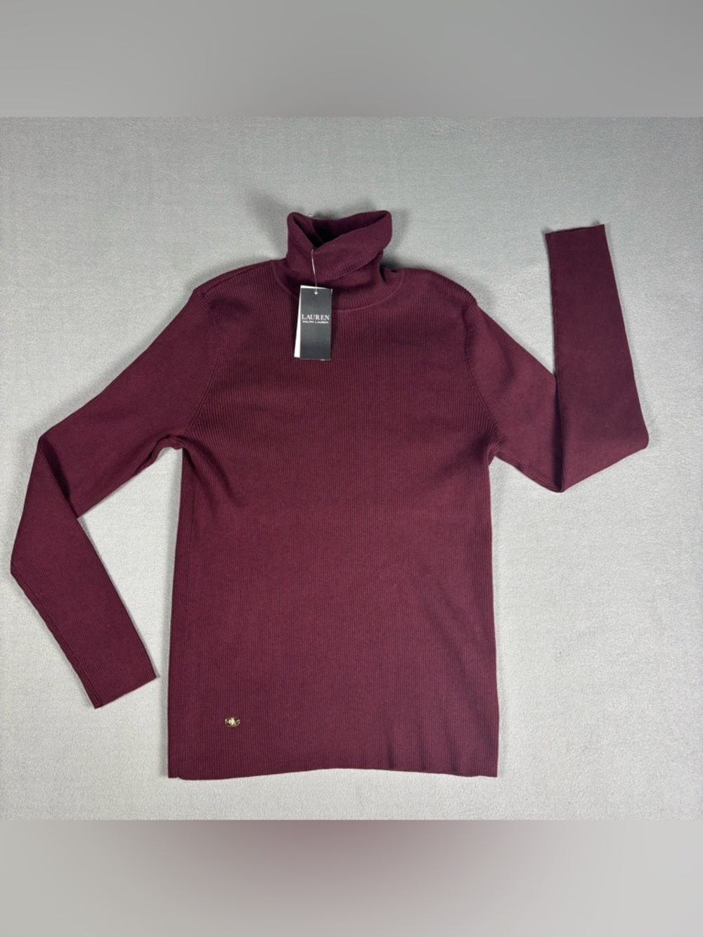 NWT Lauren By Ralph Lauren Women’s Turtle Neck Sweater Burgundy Size XL